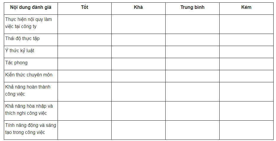 nhận xét thực tập (1)